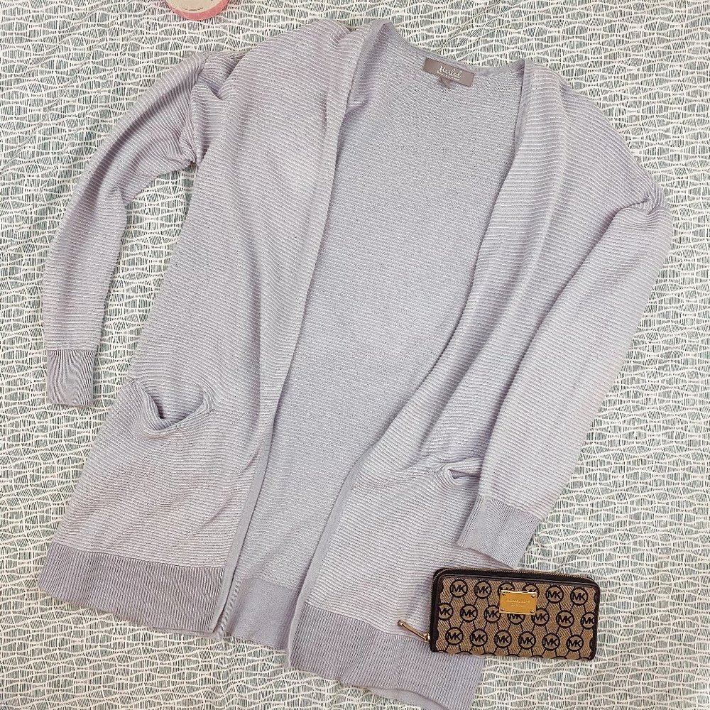 Marled Ribbed Open Front Cardigan